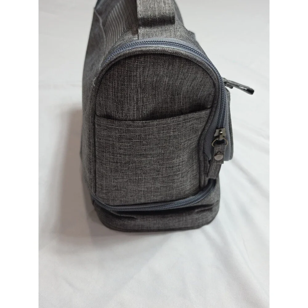 Travel Bag Troiletry Hanging Gray Organizer w/ Hero Travel Passport And Storage.